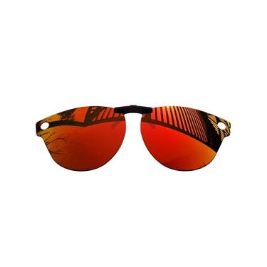 Imagem de MYCOURAG Lentes polarizadas com proteção UV para óculos de sol Ray-Ban Meta Headliner RW4009-50 – Vermelho fogo espelhado revestido polarizado