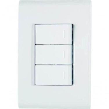 Imagem de Conjunto 4x2 3 Interruptores Simples Tramontina Liz 10 A 250 V Branco