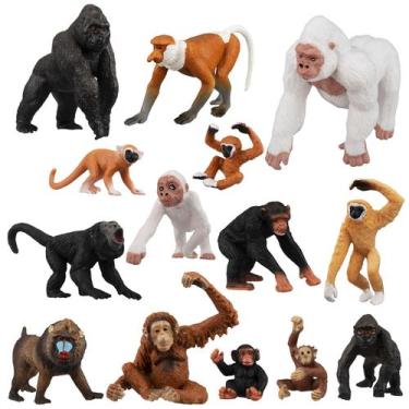 Imagem de Conjunto de estatuetas Toymany Monkey & Gorilla 14 peças para crianças