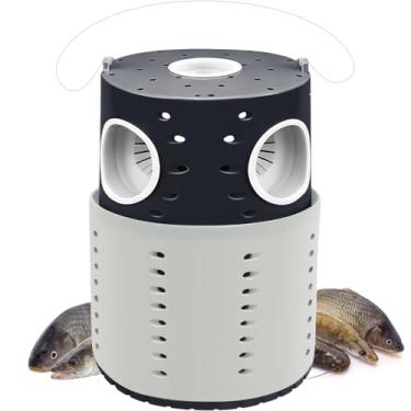 Imagem de La La Pet Conjunto de armadilhas Minnow com 10 peças de isca dobrável de plástico de camada dupla armadilhas portáteis para captura de aquário para caranguejos robalos, camarões, tartarugas