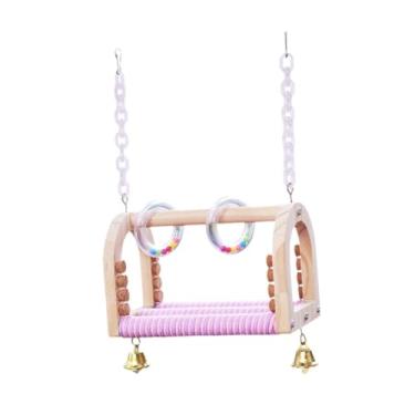 Imagem de ShengQuanHao Brinquedo de Balanço para, Balanço, Acessórios Suspensos para Gaiola, Poleiro, Rede Colorida, Escada para Escalar, Brinquedo para Gaiola de P