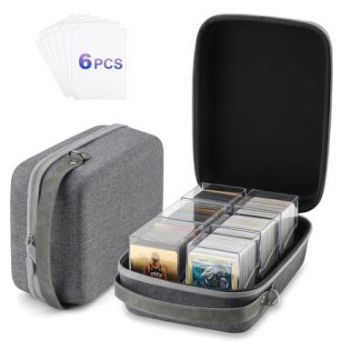 Imagem de guaiboshi Portable Trading Card Storage Case：Holds 800+ Double Sleeved Cards, 6 Clear Commander Deck Boxes with 6 Dividers, Fits MTG, YuGiOh, TCG, Sports Cards