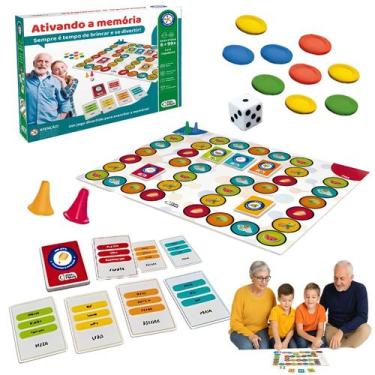 Imagem de Ativando Memoria Jogo Adivinha Cartas Tabuleiro Dado Pino - Pais e Fil
