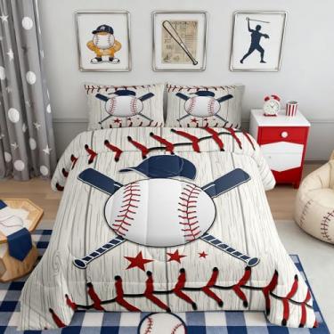Imagem de Castle Fairy Conjunto De Edredom Beisebol, Cama Com Taco Beisebol Para Crianças, Meninas E Mulheres, Rústico Madeira Adultos, Acolchoado Esportivo, Coleção Quarto, Tamanho Solteiro, 2 Peças