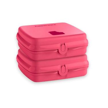 Imagem de Tupperware Conjunto de sanduíche rosa de 5 cm