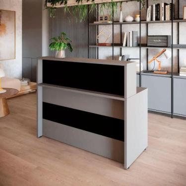 Imagem de Balcão Atendimento Alto 150 cm Escritório Recepção F5 Office - F5 Offi