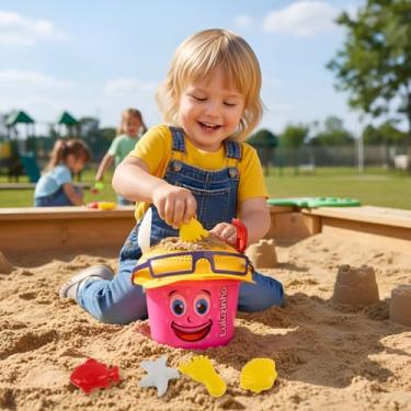 Imagem de Kit de Praia Infantil com Balde, Brinquedos para Areia, Diversão na Praia e Parque alça oculos (Rosa)