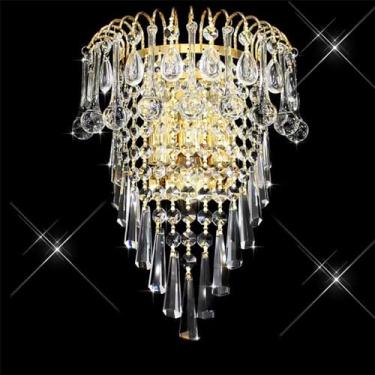 Imagem de Luminária de parede LED contemporânea colorida com design de cristal, criativa para sala de estar, quarto, escritório, quarto modelo, hotel, casa, corredor, iluminação decorativa de parede (