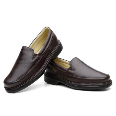 Imagem de Sapato Conforto Casual em Couro Pires Shoes Basico Aberto com Sola Bor