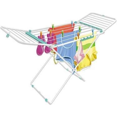 Imagem de Varal De Chão Com Abas Secalux Aço Branco Napoles 11kg