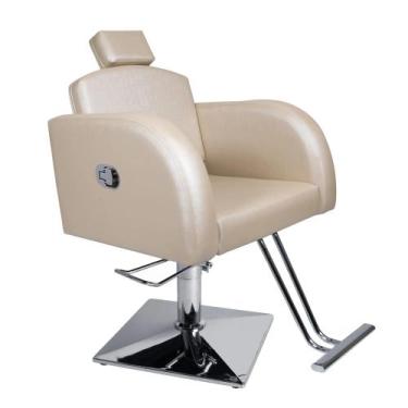 Imagem de Cadeira Reclinável Destak Hidráulica Base Quadrada Para Salão estofado