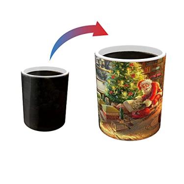 Imagem de Morphing Mugs Thomas Kinkade Studios - Lionel - Entrega especial do Papai Noel - Conjunto de trem - Brinquedos - Uma caneca de cerâmica que muda de cor de 325 ml - Imagem revelada quando um líquido
