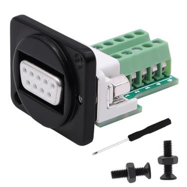Imagem de CybNemo D-Type DB9 Conector de terminal sem solda Adaptador de montagem em painel DB9 fêmea RS232 Serial para parafuso Placa de breakout D-SUB Placa PCB de 9 pinos - Preto