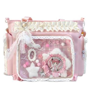 Imagem de Wuflyover Bolsa ITA – Bolsa transparente personalizável, estilo Y2K, perfeita para eventos e presentes, rosa, Medium