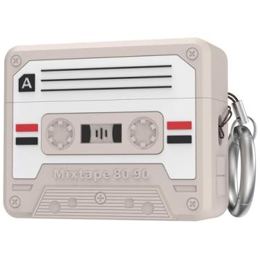 Imagem de TRONWIN Capa para AirPods Pro 3 – Capa com design retrô mixtape 2025 para Apple AirPods Pro 3ª geração, linda capa de silicone Air pods pro 3 para homens/mulheres (cinza antigo)