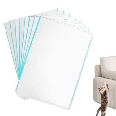 Imagem de 10 peças de protetor de móveis para gatos, protetor de sofá da Cat Claws, protetores de canto de sofá para gatos, protetor adesivo de lado único transparente adequado para sofá, canto de mesa, parede