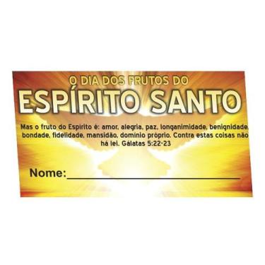 Imagem de Frutos do Espírito Santo Cartão 9x5 cm  100 Unidades - no-brand