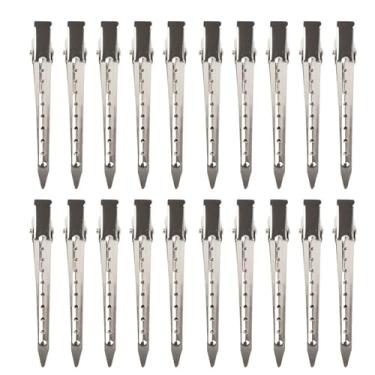 Imagem de Clipes de bico de pato, grampos poderosos para cabelo para viagem, aço inoxidável, prata, pacote com 20 para salão de beleza