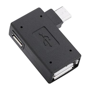 Imagem de Adaptador Micro Otg Usb 2.0 Fêmea Macho, 2 Peças Porta de Fonte de Alimentação 90 Graus Esquerda 90 ângulo Direito Preto 2 Pacotes