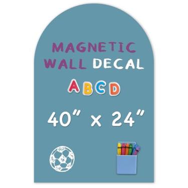 Imagem de YOUNGJQ Decalque magnético de parede, quadro-negro magnético para parede 101,6 x 61 cm, papel de parede adesivo para sala de jogos (Celadon)