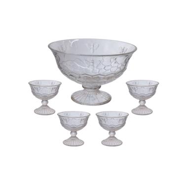 Imagem de Centro de Mesa Pé de Vidro Bee Tramado com Cinco Peças - Hauskraft