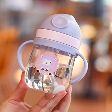Imagem de SPYMINNPOO Copo de Palha Infantil, à Prova de Vazamentos, Em Forma de V, Copo de bebê Com Canudo, para Casa e Viagens, Plástico para PC (Roxo)