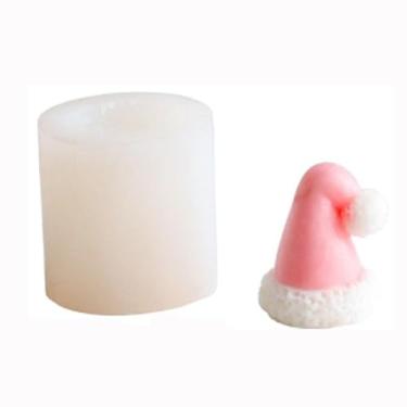 Imagem de Molde de vela mini molde de sabão doce molde de cozimento chocolate chapéu de Natal 3D molde de silicone cozimento (C)