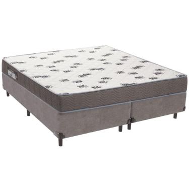 Imagem de Cama Box Cinza E Colchão Light Espuma D33 Queen Ortobom