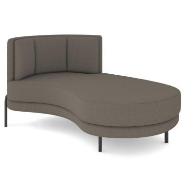 Imagem de Chaise Longue Divã 164cm Braço Esquerdo Logus D06 Bouclê Bege Escuro - Mpozenato