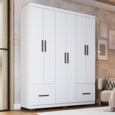 Imagem de Guarda Roupa Casal 6 Portas 2 Gavetas com P?s Manaus Faimec
