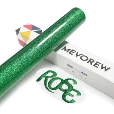 Imagem de MEVOREW Vinil de transferência de calor Puff 3D, vinil HTV de espuma de glitter verde 30,5 x 1,8 m, ferro em vinil para camisetas compatíveis com Cricut Air ou Maker (verde)