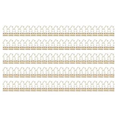 Imagem de Clipes de pasta de papel clipes de pasta de metal dourado grampos de pasta com alças em forma de animal para escritório escola material de casa conjunto de 100 peças (Tipo 1)