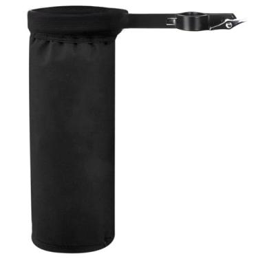 Imagem de Bolsa de suporte de baqueta, bolsa de lona com braçadeira de metal, recipiente de armazenamento de baquetas à prova d'água de 8,5 x 10,15 cm, organizador universal de percussão para bateria