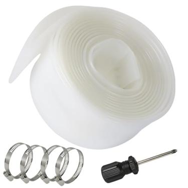 Imagem de Mangueira transparente para lavagem de piscina de 5 cm x 80 cm, mangueira de retrolavagem resistente de PVC para bomba de piscina com 4 braçadeiras e chave de fenda