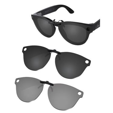 Imagem de Glintbay Óculos de sol de substituição 100% preciso para Ray-Ban Meta Skyler RW4010 e Gen 2 RW4014 52 mm para homens e mulheres - Preto avançado + prata metálica