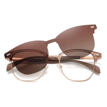 Imagem de VFDHN Óculos de sol clip-on semi-aro para mulheres TR90 polarizados homens UV400 metal (1)