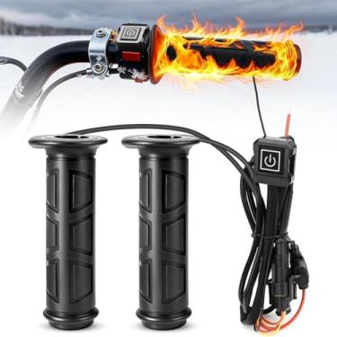 Imagem de Punhos de guidão aquecidos para quadriciclos de 12 V 3 marchas com temperatura ajustável, aquecedor, impermeável, antiderrapante, para guidão ATV (1 par)