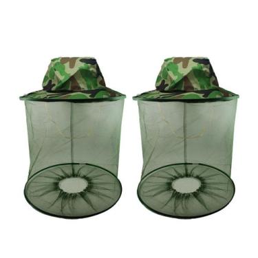 Imagem de 2 Chapeu Mosquiteiro Para Pesca Proteção Camping Trilha Pescaria Espor