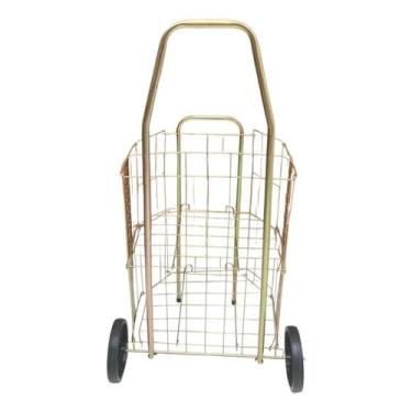 Imagem de Carrinho De Mão Dobrável Feira Mercado Dourado