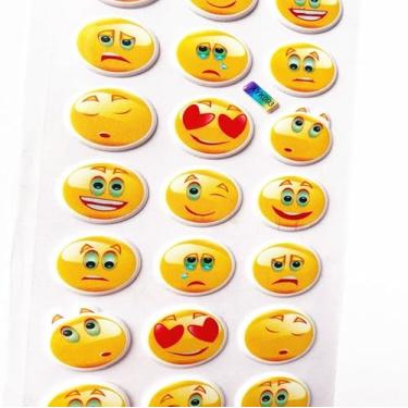 Imagem de 02 Cartelas de Adesivos Hel lo Kitt y Coração Katuri 3D Adesivo Bolha Alto Relevo Puff (01 Carinha Feliz + 01 Hel lo K itty)