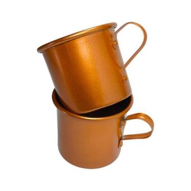 Imagem de Kit Jogo 50 Caneca Copo Moscow Mule Alumínio Cor Cobre 350ml - Casa Pa