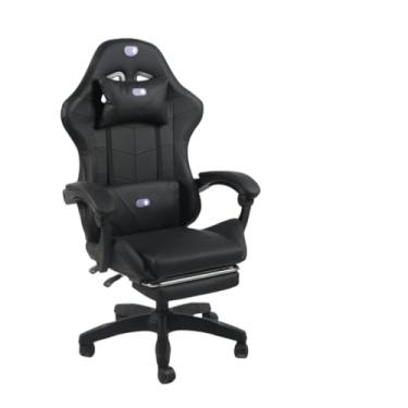 Imagem de Cadeira Gamer Ergonômica com Apoio para Pés - Encosto Reclinável, Braços 2D e Almofadas Lombar/Cervical(Preto)