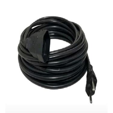 Imagem de Extensão Elétrica 2m a 25m Cabo PP 2x2,5 mm 500V Plug 10A – Extensão Flexível Profissional Preta