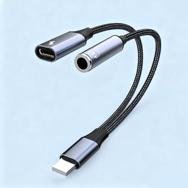 Imagem de Iluminação para fone de ouvido de 3,5 mm e adaptador de carregador, [certificado MFi] Divisor de iluminação 2 em 1 e controle de música, adaptador de fone de ouvido para telefone 14/13/12/11/XS/XR