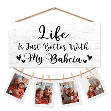 Imagem de CGBHW Porta-retrato Babcia Gifts para parede, presente de aniversário para vovó, presente de agradecimento à avó, presente de netos, netos, exibição de fotos pendurada