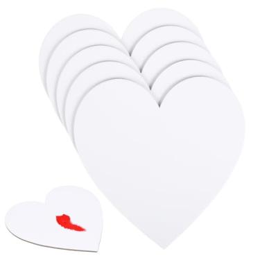 Imagem de Gadpiparty 5 Peças De Tela Algodão Em Forma Coração, Painel Pintura Branco, Painéis A Óleo, Bloco Desenho Para Artesanato (Branco)