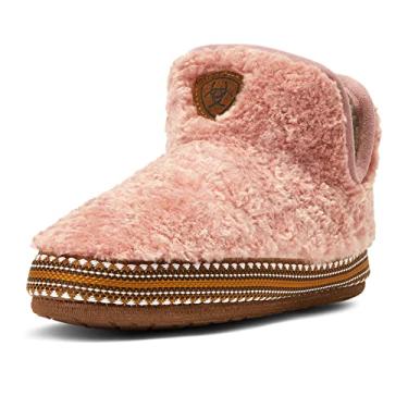 Imagem de ARIAT Pantufas femininas quentes e macias de acrílico, mistura de lã, parte interna e externa, rosa, X-Small