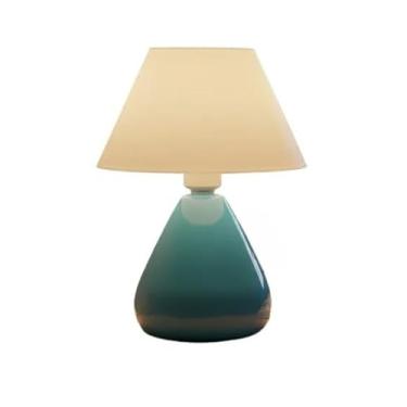 Imagem de Abajur Luminária de Cerâmica com Cúpula Modelo Gota para Cozinha, Sala de Jantar, Quarto e Corredor(Azul)