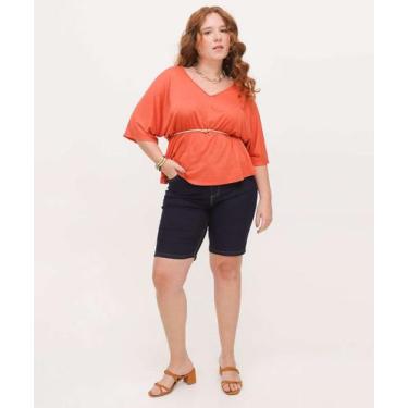 Imagem de Bermuda Plus Size Feminina Jeans Ciclista-71022 - JEZZIAN, Jeans azul,
