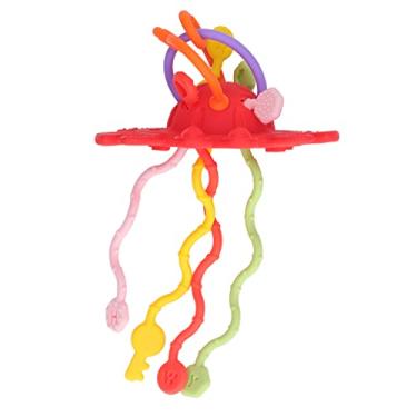 Imagem de Ainoli Silicone Pull String Activity Brinquedo sensorial Desenvolvimento de habilidades motoras para bebês (Vermelha)